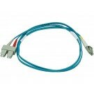 Monoprice 10Gb Fiber Optic Cable, LC/SC, Multi Mode, Duplex - 1 Meter (50/125 Type) - Aqua
