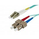 Monoprice 10Gb Fiber Optic Cable, LC/SC, Multi Mode, Duplex - 2 Meter (50/125 Type) - Aqua