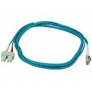 Monoprice 10Gb Fiber Optic Cable, LC/SC, Multi Mode, Duplex - 3 Meter (50/125 Type) - Aqua